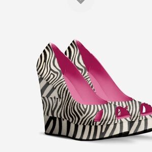 Stylish Zebra Print Wedges with Pink Lining